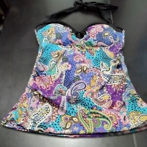 Paisley Swim Suit Tankini Top Size S
